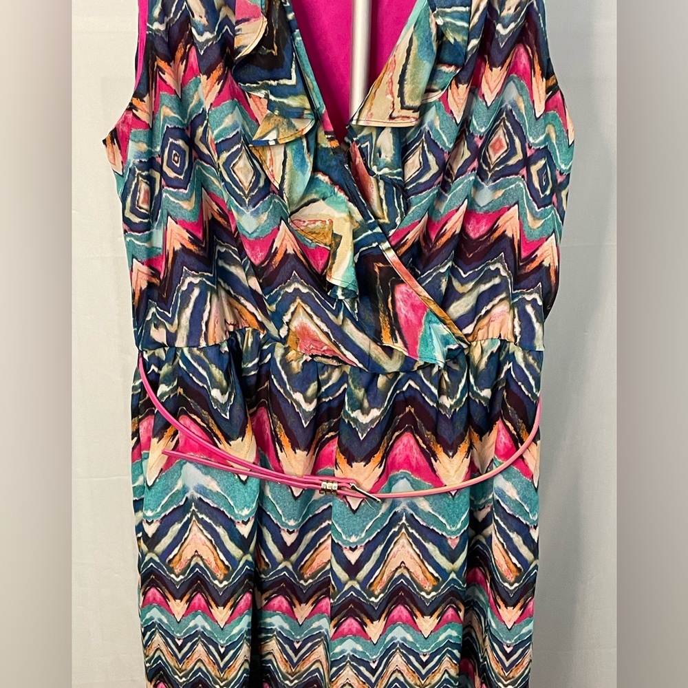 AB Studio Multicolor Chevron Pattern‎ Dress size XL - Picture 2 of 11